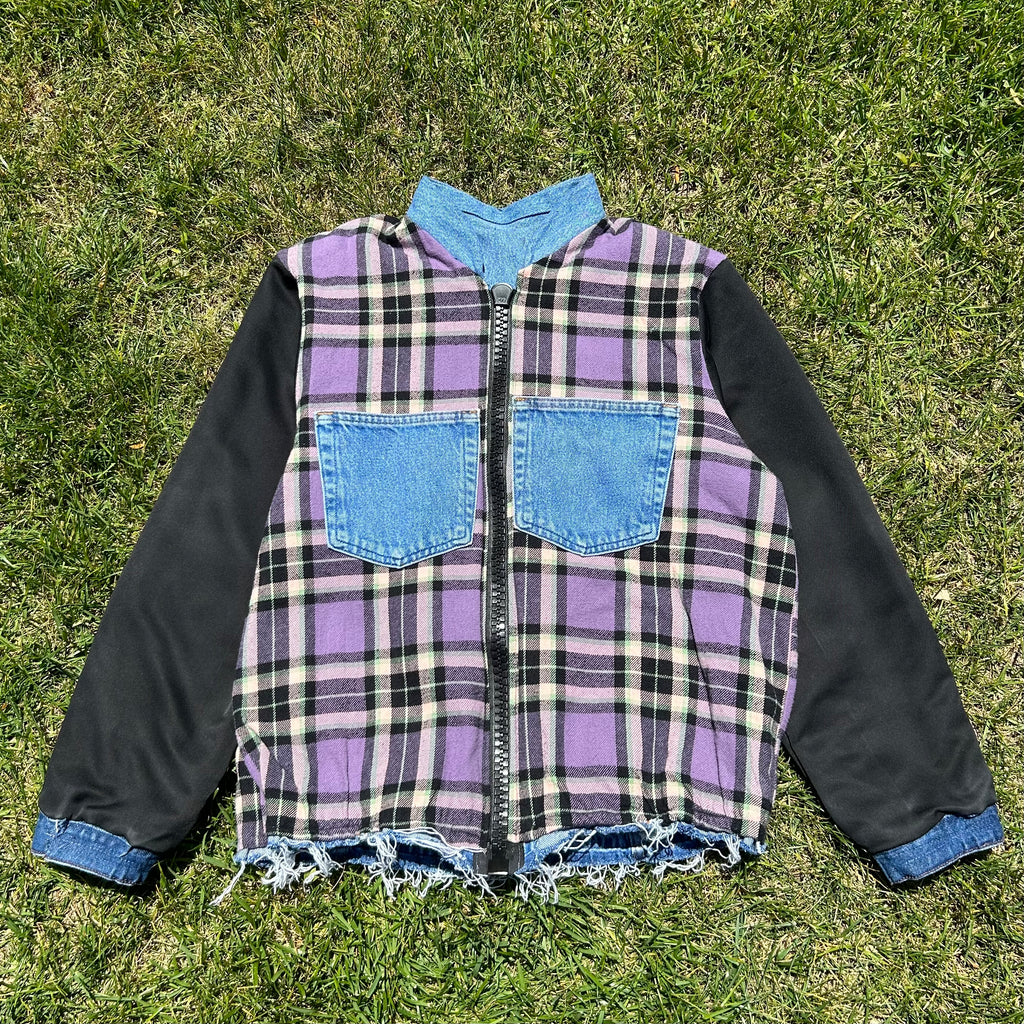 S.O.D.A. Oversized Two-Tone Denim Jacket