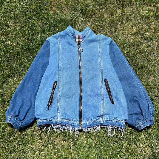 S.O.D.A. Oversized Two-Tone Denim Jacket
